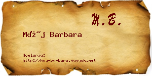 Máj Barbara névjegykártya